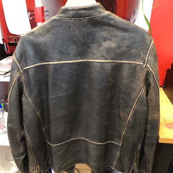 Levi’s leather cafe racer large brown vintage 90’s - Picture 3 of 8